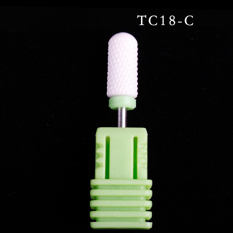Nail Art Ceramic Grinding Head, Single Corn Bullet Cylindrical Rocket-Shaped Nail Electric Grinding Machine Accessories Grinding Head