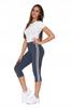 Women's Sports Leggings 3/4 Classic Fit with Stripe MORAJ 3XL Grey