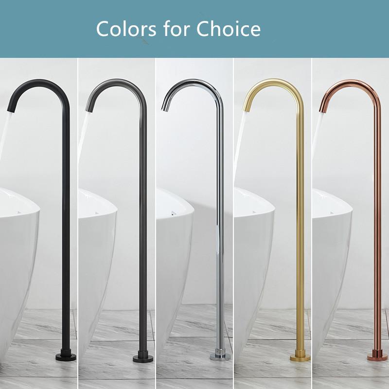 Tuqiu Brushed Gold Floor Mounted Bathtub Shower Faucet Black Bathtub Faucet Free Standing Bathroom Crane Bath Shower Mixer Tap