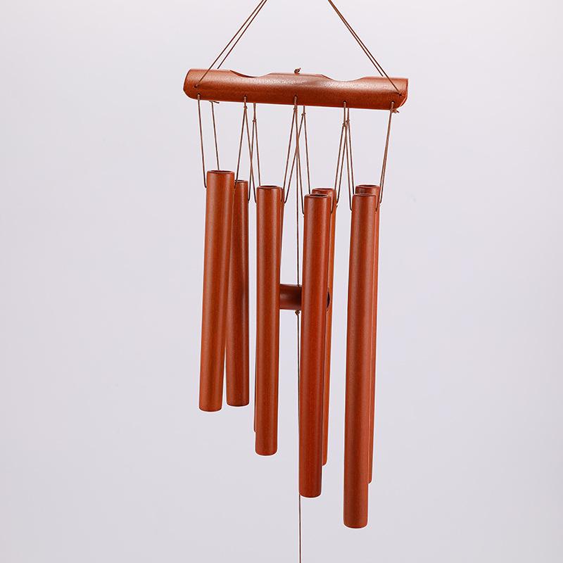 Bamboo Wind Chime Pendant - Unique New Chinese Style Wooden Tube Decoration, Perfect Scenic Gift & Photo Prop