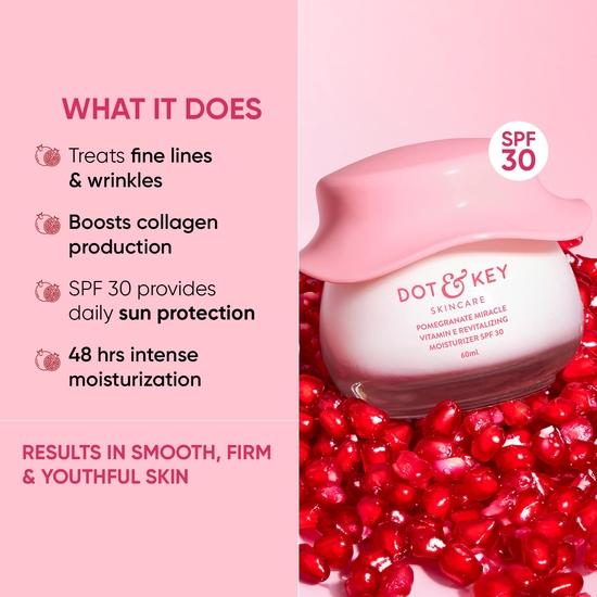 DOT & KEY Pomegranate + Multi-Peptide Anti Aging Cream With Spf 30 For Sun Protection|Reduces Fine Lines&Wrinkles|Boosts Collagen|60Ml