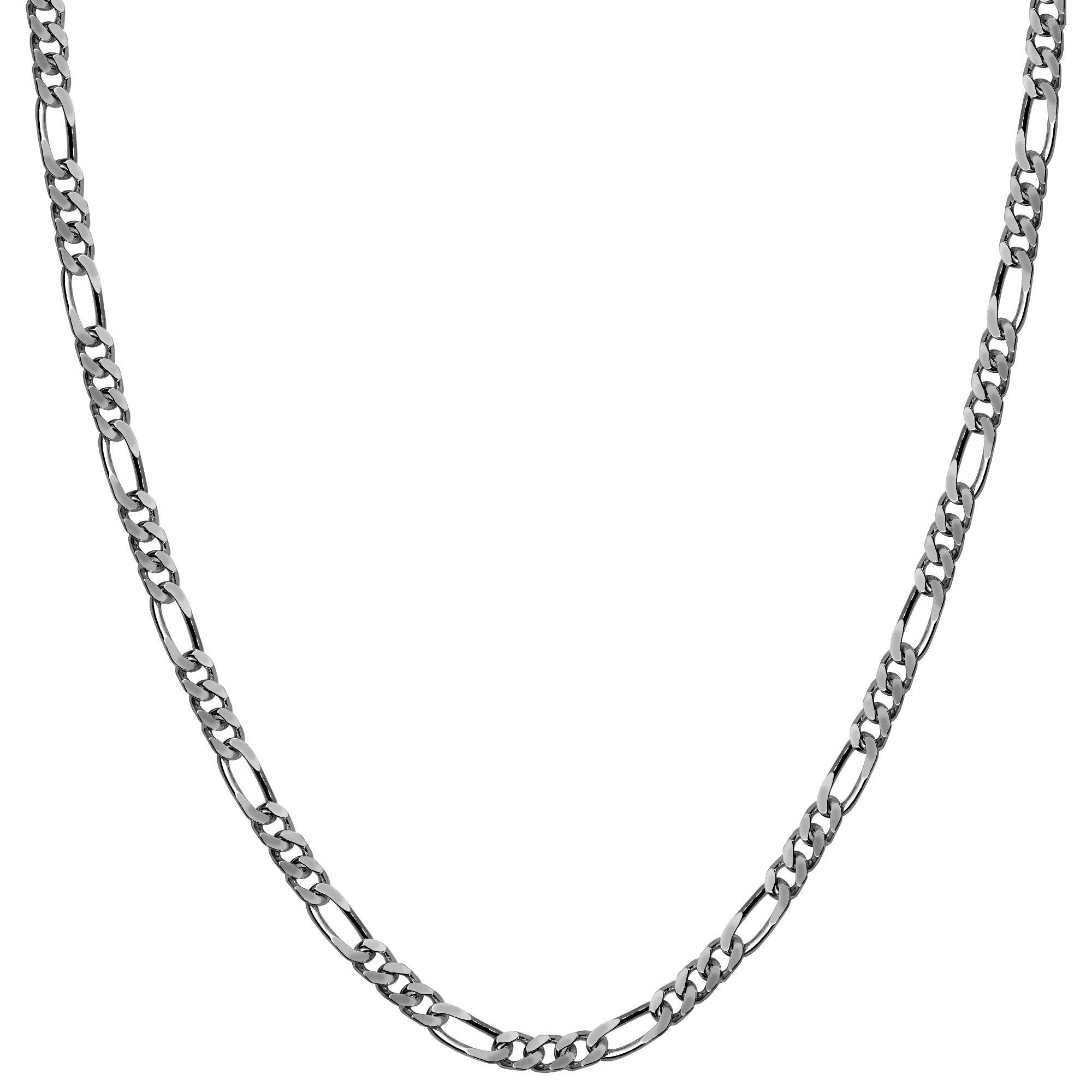 

Gin no Silver 925 Oxidized Figaro Simple Chain Necklace for Men and Chain Only [Shinjuku Kura] (Lightly Polished) Chain, Approx. 2.4mm Wide, 40-80cm