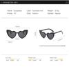 Heart Shaped Sunglasses Women Cat Eye Retro Love UV400 Black White Brand Eyewear Female Sun Glasses Men Shade