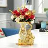 European Style Elephant Vase Modern Flower Container Flower Holder Ceramic Gold Vase  Dining Table