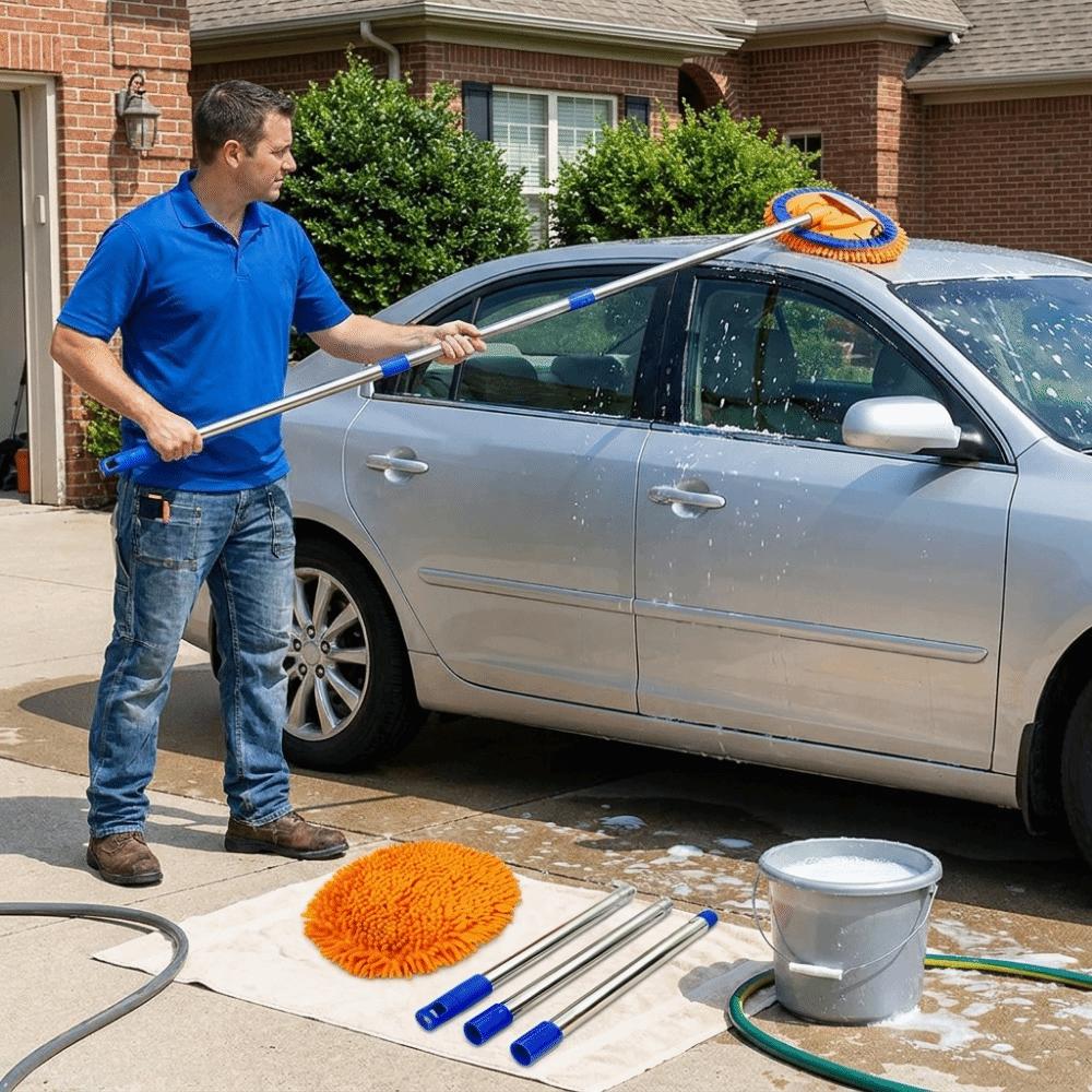Soft Bristles Car Cleaning Brush Long Handle Car Cleaning Kit Car Wash Mop Car Cleaning