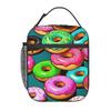 Delicious Donut Pattern Insulated Lunch Bag for Women Kids Leakproof Food Boxes Thermal Lunch Box Tote