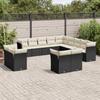 VidaXL Garden Lounge Set with Cushions 13 Pcs Black Braided Resin 3250385