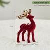 Red Flocked Sequin Elk Holiday Ornament for Desktop or Store Display