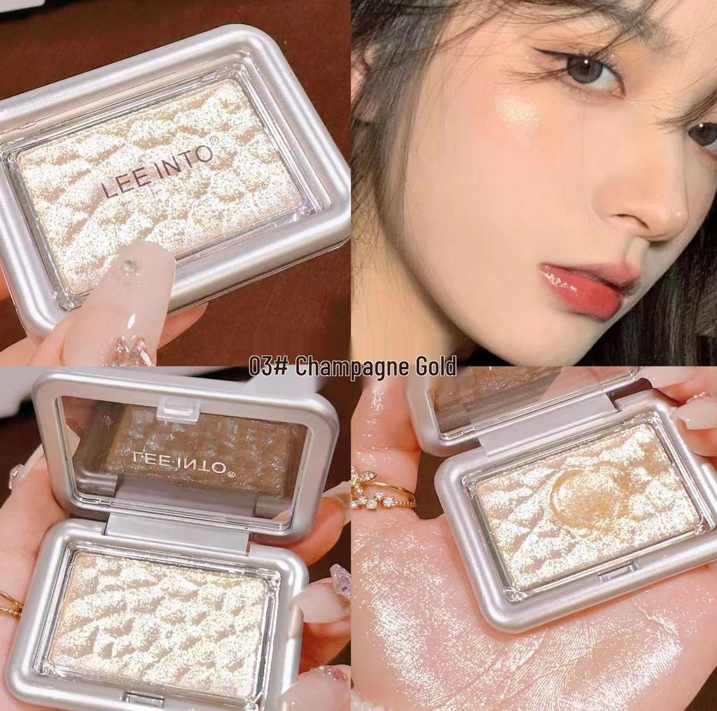 LEEINTO Dreamy Ripple Highlighter: Natural Shimmer Blush for Contouring and Body Brightening.