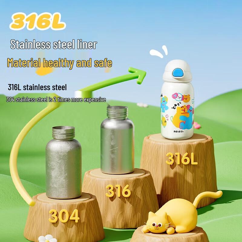 RELEA Children s Insulated Straw Water Bottle