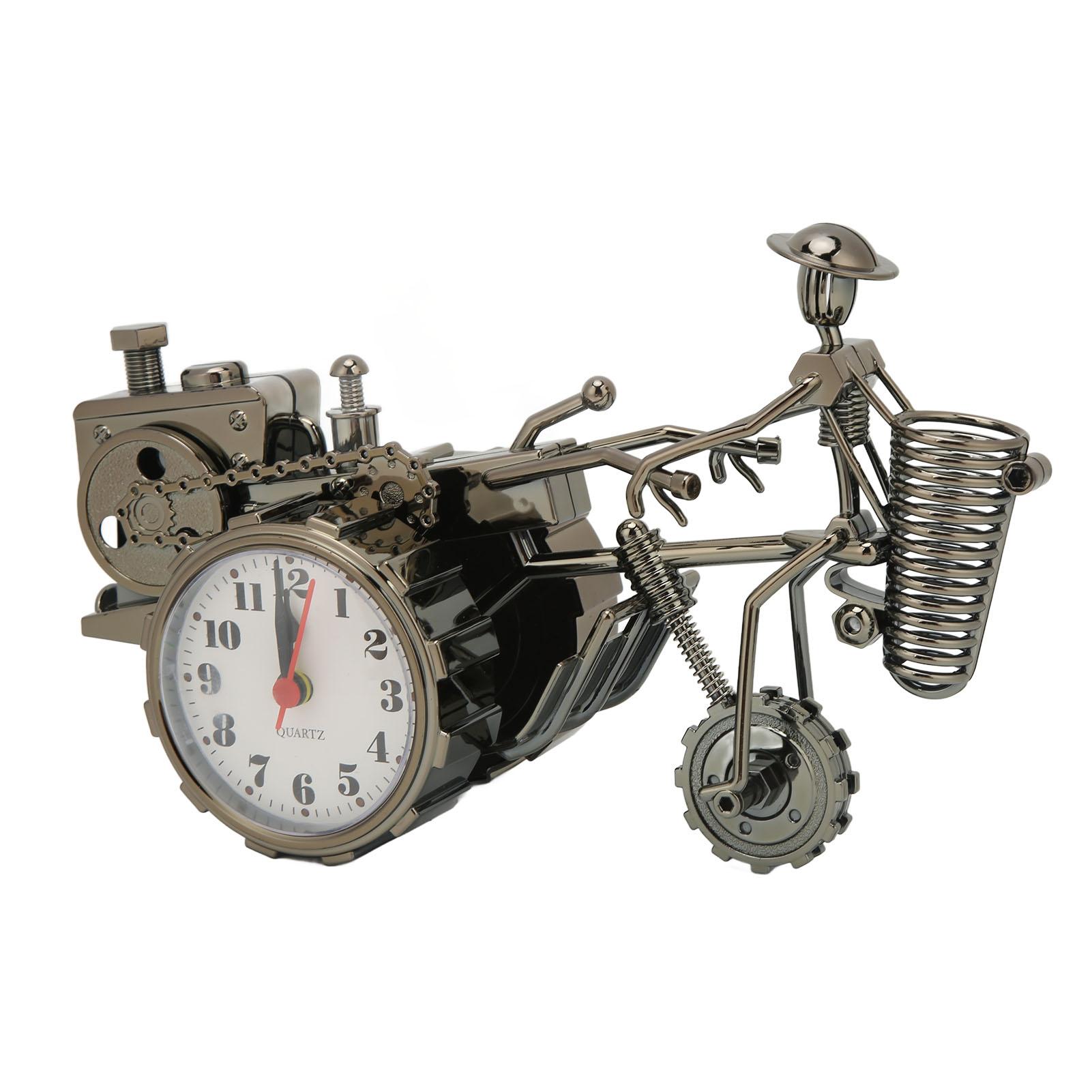 

Desktop Clock Tractor Shape Accurate Time Setting Plastic 23.5x14x10cm Decorative Practical Clock Ornament Balck Gold