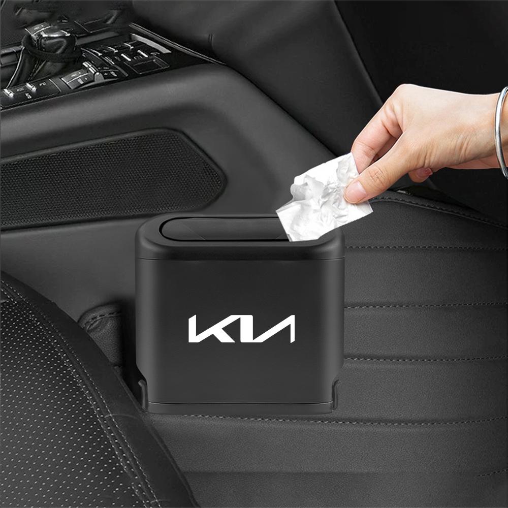 Pattumiera per Auto Custodia per Polvere Rifiuti Veicolo Scatola Portaoggetti Pattumiera Lattina Accessori Auto Per KIA Rio Ceed Sportage Cerato Soul Sorento Niro