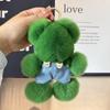 Fluffy Bear Plush Keychain Pendant Rabbit Fur Key Chain Stuffed Toy Key Ring for Women Cute Doll Bag Charm Backpack Keyring Gift