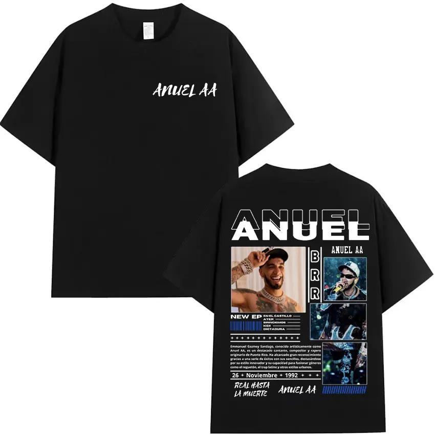 

2025 New Rapper Anuel AA Real Hasta La Muerte Tour Album T Shirts Women Hip Hop Gothic T-Shirts Tee Cotton Short Sleeve T-Shirt 4XL