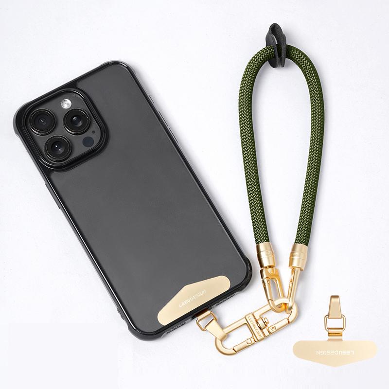 LEEU DESIGN 30cm Smartphone Strap Cell Phone Polyester Lanyard with Metal Tether Tab