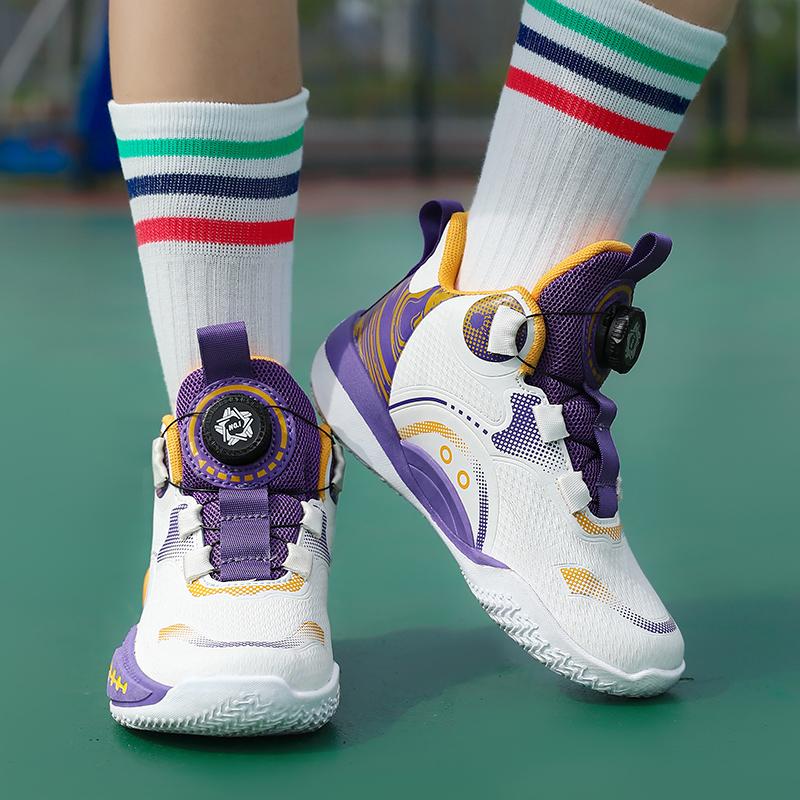 31-40 Children and Teenagers Plus Size Comfortable Convenient Fashionable Sports Shoes High Top Basketball Shoes