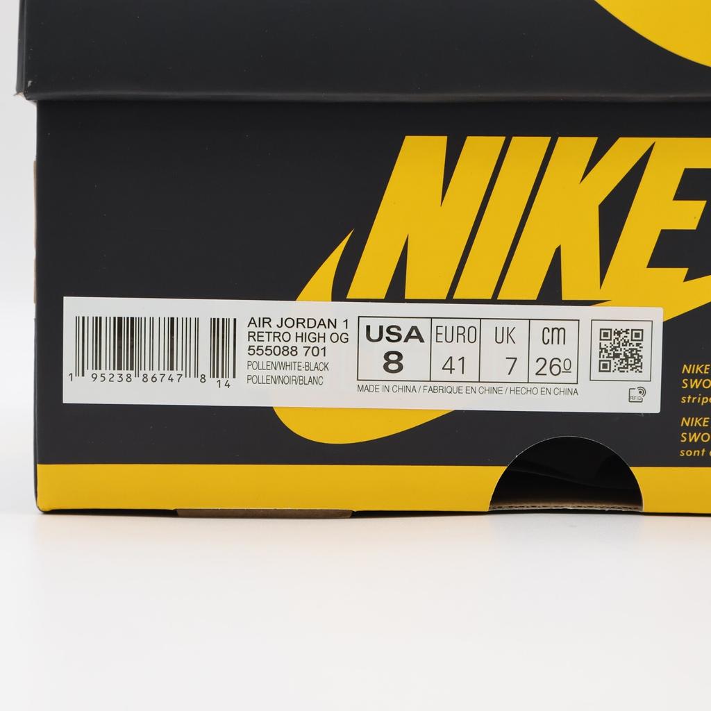 555088-701 Nike Air Jordan 1 High OG Pollen Black White Yellow Gold (Men's)