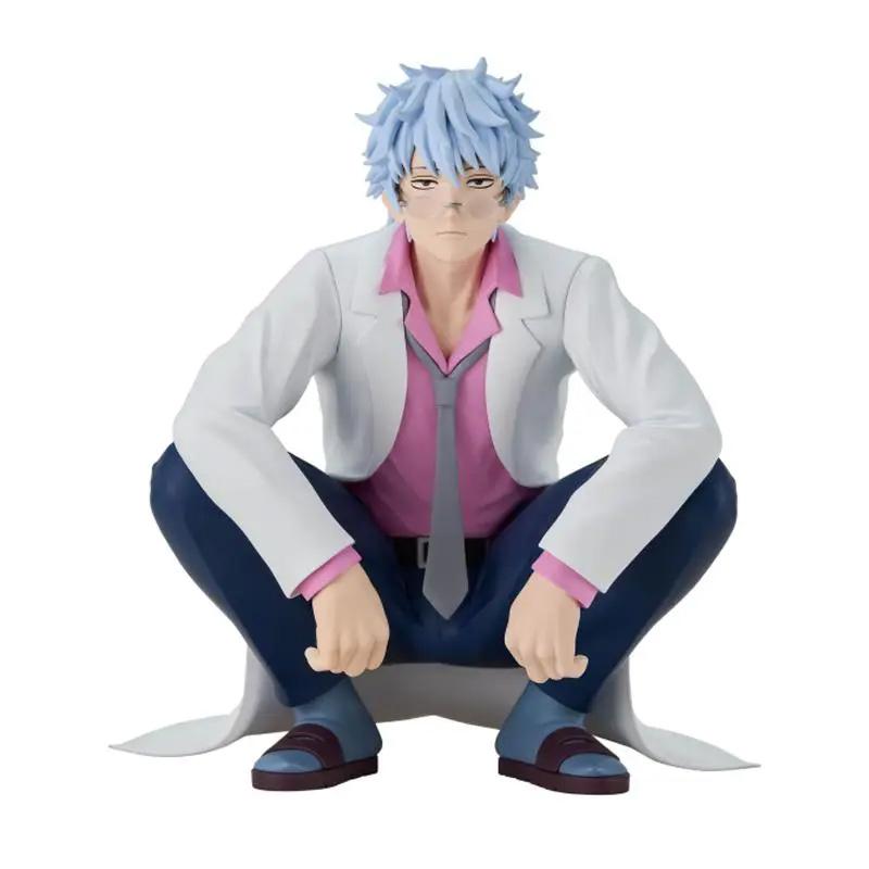 

Perfect 12cm Banpresto Gin Tama Squatting Position Sakata Gintoki Genuine Figure Model Collector Figurine Desktop Ornament
