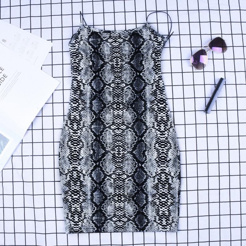 2026 Sommer Trendiges Sexy Schnür-Schlangenprint-Kleid für Damen