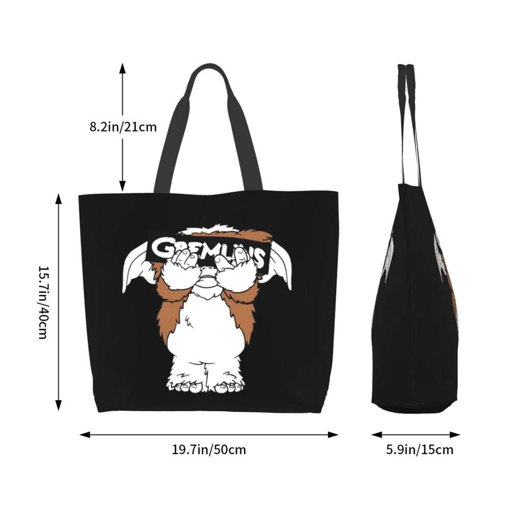 [Monira] Gremlins Shopping Bag, Eco Bag, Tote Bag, Multifunctional, Shopping Bag, Convenience Store Bag, Foldable, Large Capacity, Lightweight, Waterp