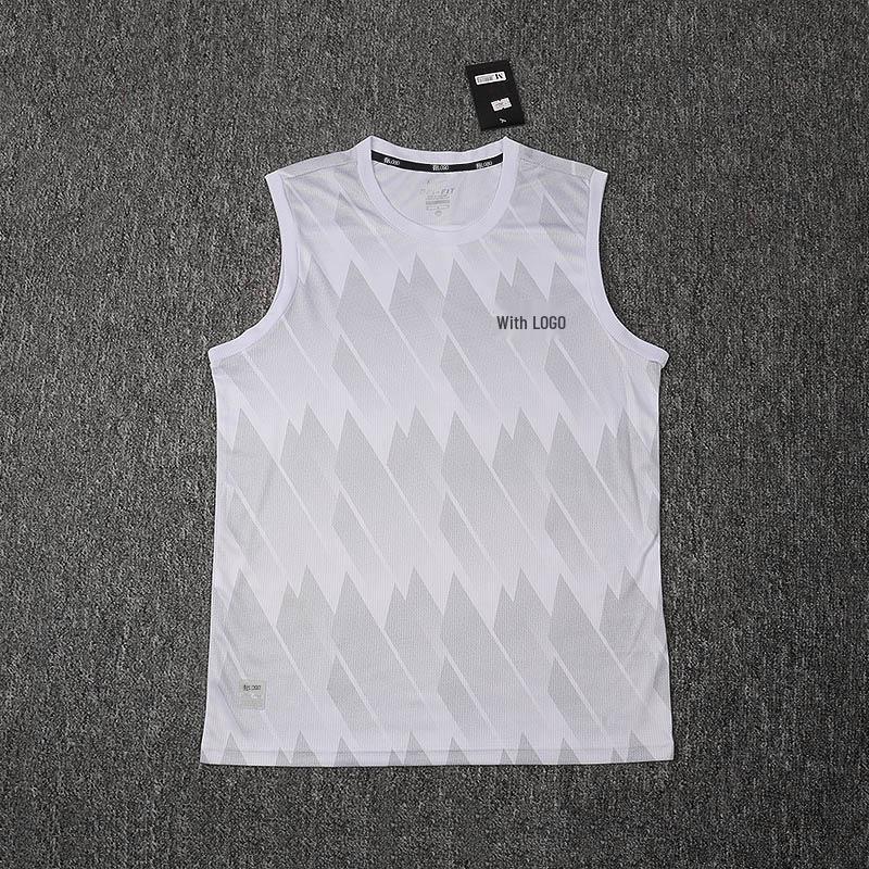 

Брендовый ЛОГОТИП Мужская спортивная майка из ледяного шелка, быстросохнущая, эластичная, для летних видов спорта и повседневной носки Large белый