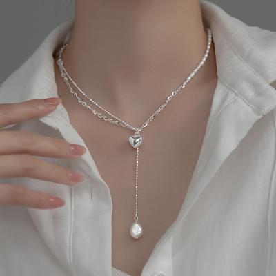 Barokní náhrdelník Pearl Love střapec s dvojitou vrstvou Retro Classic Elegant Women