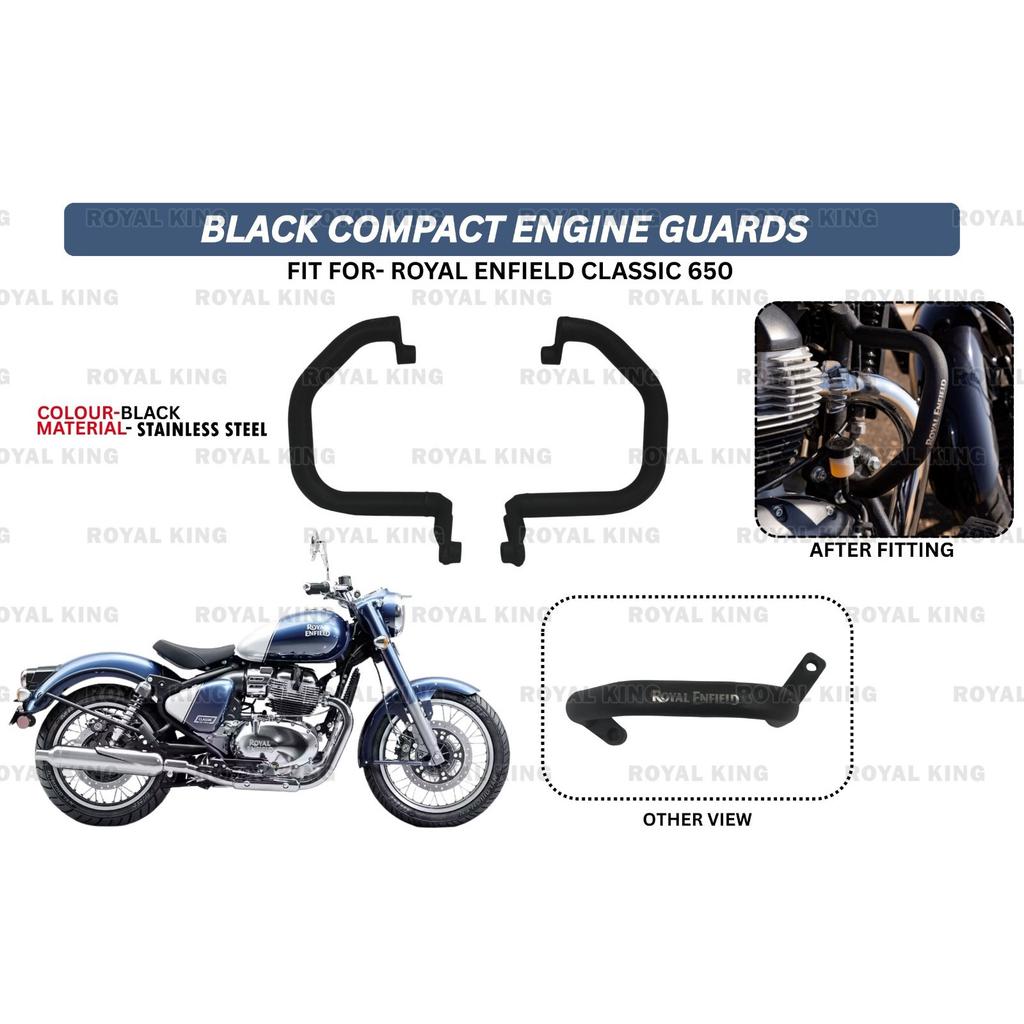 For Royal Enfield Classic "650 Black Compact Engine Guards"
