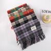 Christmas Red Scarf Women's Winter Plaid Imitation Cashmere Ins Versatile Premium Shawl Student New Year's Gift