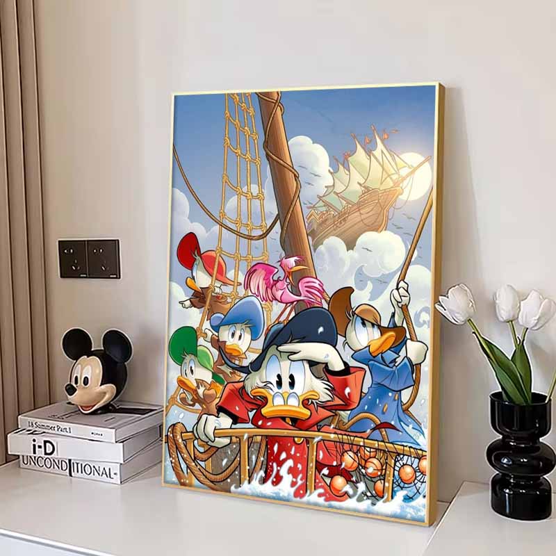 Disney 5D DIY Diamond Painting Donald Duck Club Illustration Cartoon Full Diamond Mosaic Diamond Painting Art Wall Decoration Craft Set