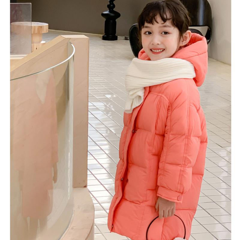 Thickened Children's Hooded Down Jacket Mid-length Winter Warm Jacket Boys and Girls Down Jacket