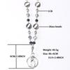 Women Retractable Badge Reel Lanyard with ID Card Holder Necklace Name Badge Holder Lanyard Stainless Steel Beaded Chain