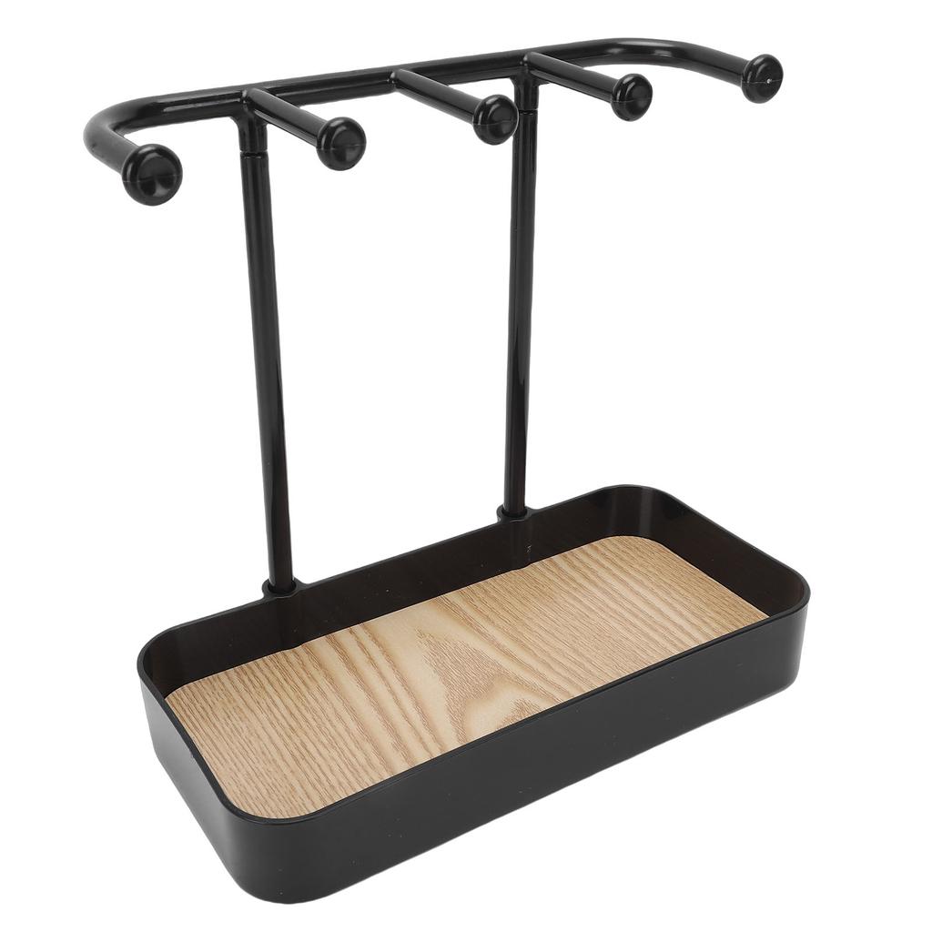 Jewelry Stand with Wooden Tray Jewelry Hook for Necklace Bracelets Ear s Keys Watches