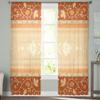 Boho Ethnic Pattern Pumpkin Maple Leaf Tulle Window Curtain  Livingroom Printed Sheer Curtain Home  Window Panels Chiffon Drapes