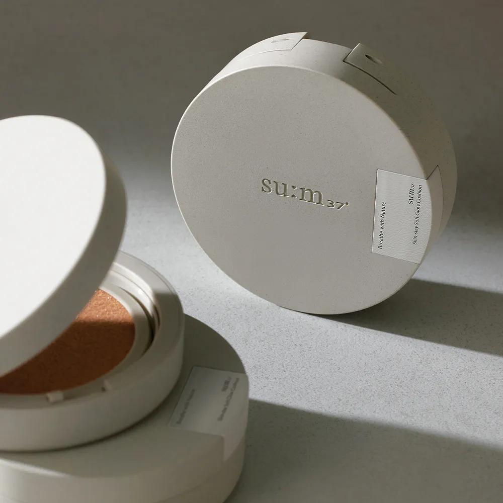 SUM37 Skin-stay Soft Glow Cushion 13g Special Set (Original Product+Refill) 01 Ligtr Beige