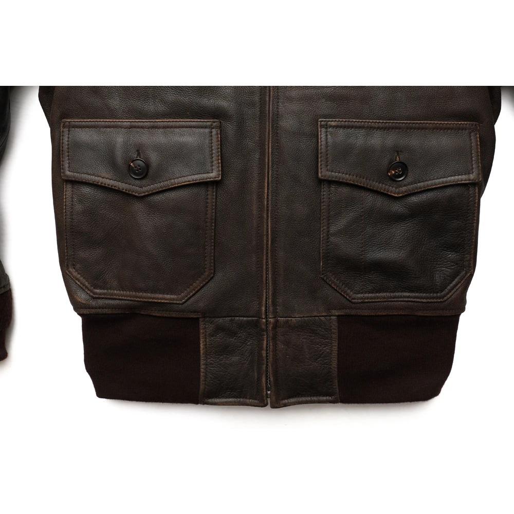 Super Flight Jacket Quilted Men Leather Jacket Soft Genuine Cowhide Natural Fur Collar M430