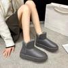 2025 winter velvet thickened foot cotton shoes versatile short boots snow boots waterproof and non-slip thick-soled large-size short boots