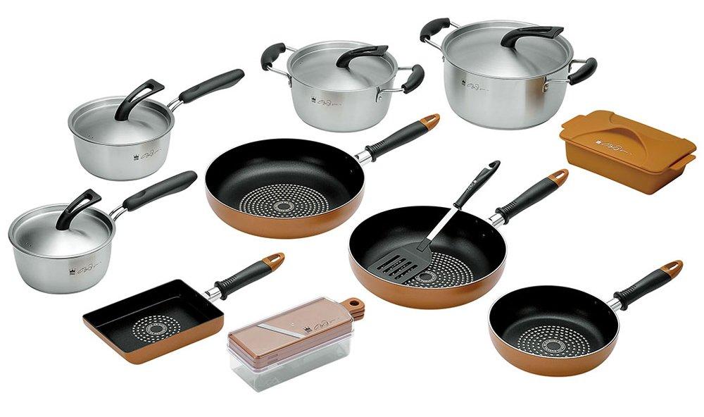 Yokoyama Frying Pan 28cm with Kurusu Induction Turner, Kei, Compatible, Brown, KKCH-401S