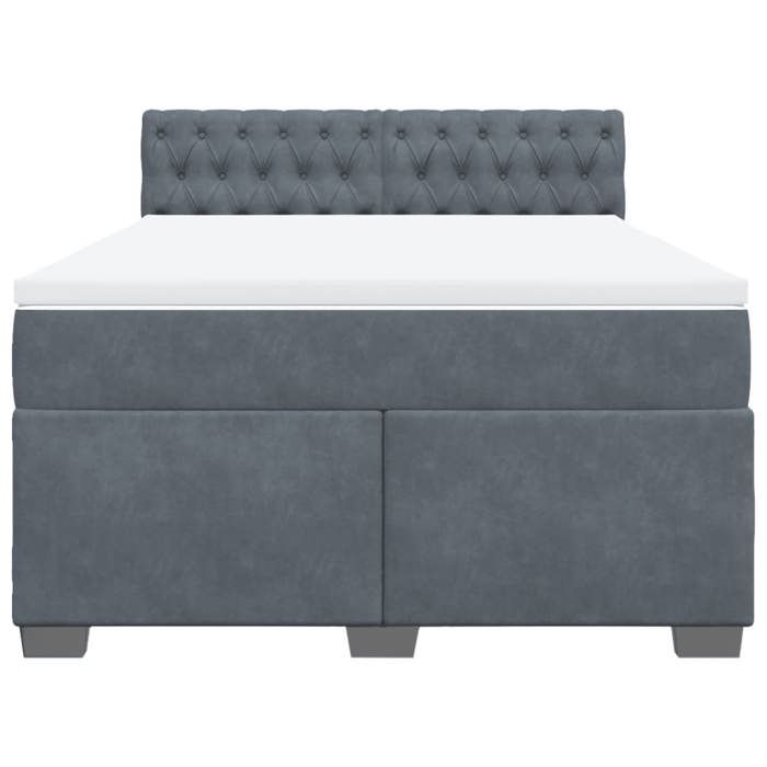 Maison Exclusive - Sommier à lattes de lit et matelas Gris foncé 140x190cm Velours