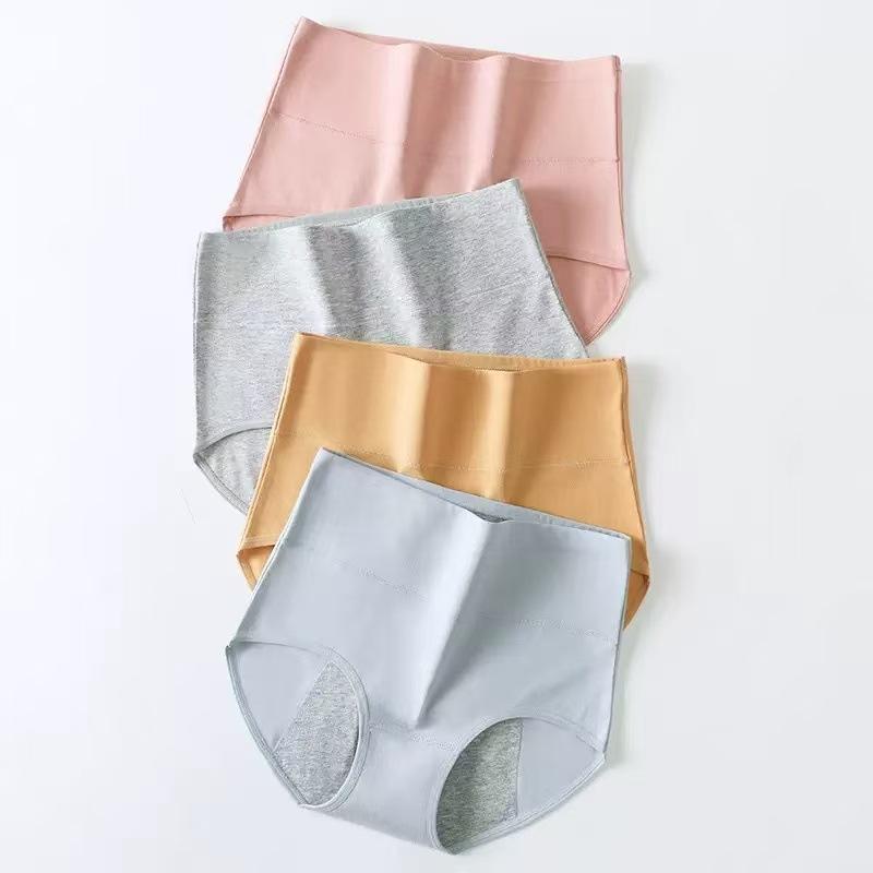 Large Size Female Spring and Autumn Maternal Period Leak-proof Loose Cotton High Waist Triangle Briefs