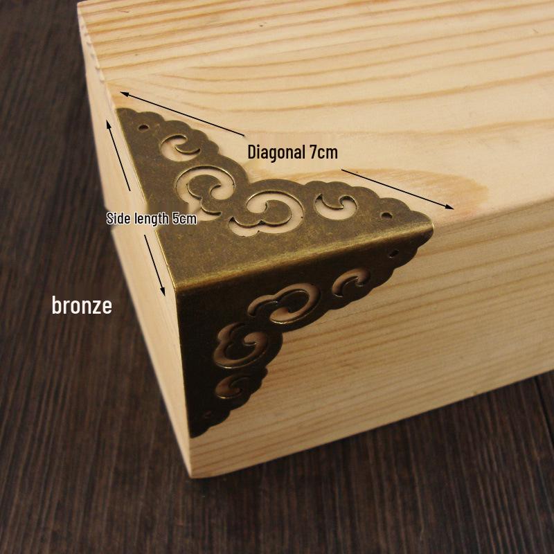 Chengyu 5cm Starožitné čínské mosazné rohy pro dřevěné krabice