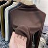 Solid Color Semi-turtleneck German Fleece Polished Shirt Women's Autumn and Winter Fleece Long-sleeved T-shirt Thermal Top