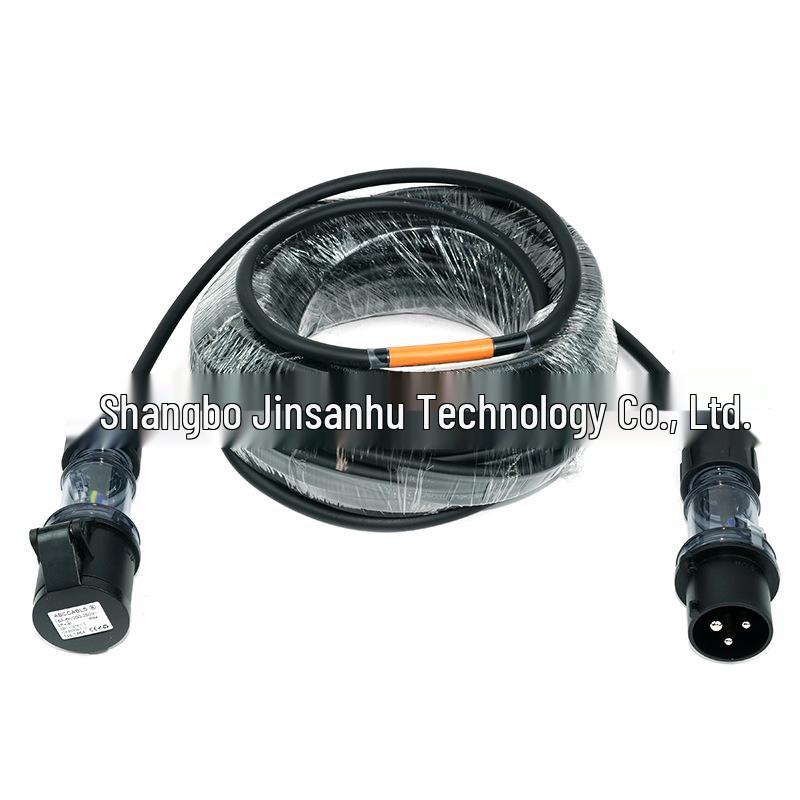 16A Waterproof Aviation Connector: Flame-Retardant, 3-Core 2.5mm² Male-to-Female Power Cord 1m Super Soft Flame-Retardant Cable