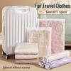 Transparent Blue Vacuum Roll-Up Storage Bag for Quilts, Clothes, Jackets, and Travel Essentials