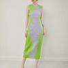Japanese-Style Sleeveless Pleated Dress - Women's Medium-Length Slim Fit.