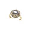High Luster Freshwater Pearl Ring with Slight Imperfections, 8-9mm, Open Design, 18K Gold Plated, Cubic Zirconia Accents