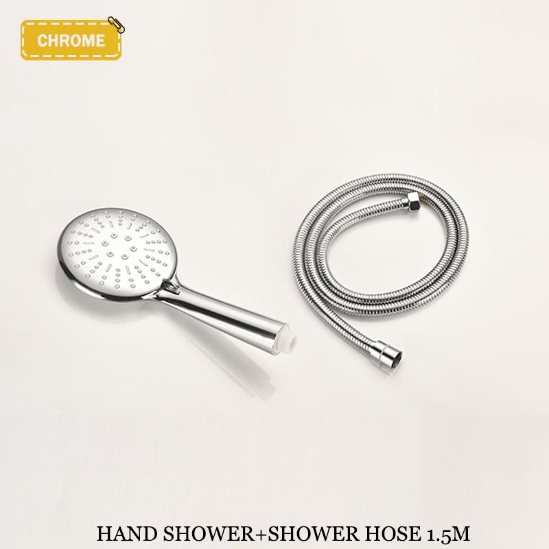 Chromová nástěnná nastavitelná zvedací tyč s 3-funkční ruční sprchou Mosazný ventil pro teplou a studenou směšovací armaturu Koupelnová sprchová sada