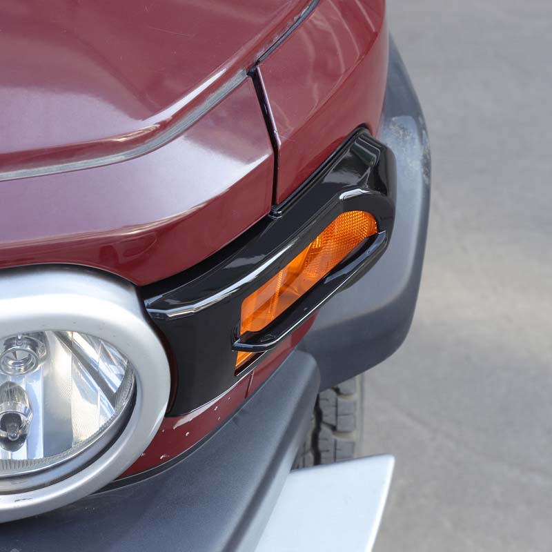 For Toyota FJ Cruiser 2007-2025 ABS Glossy Black Car Front Fog Light Bumper Frame Trim Headlight Cover Accessories