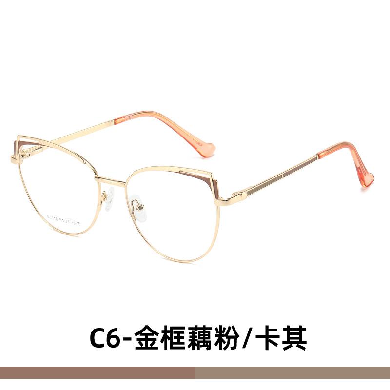 M European and American gold silk fashion trend retro ins lady beautiful flat glasses can be matched with myopia glasses