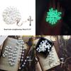 F26C Acrylic White Luminous for Cross Rosary Necklace Hanging Pendant for Women Men Praying Meditation Gift Supplies
