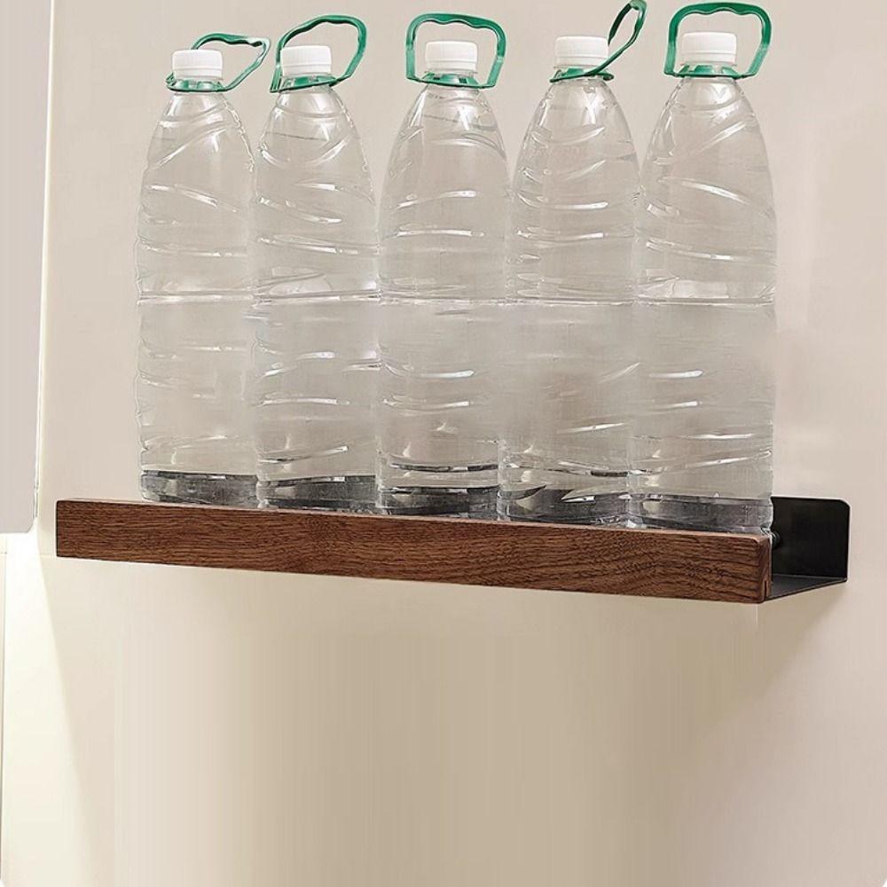 Solid Wood Bathroom Shelf Punch-Free Strong Load-bearing Capacity Toilet Shelves Space Saver Moistureproof Shower Storage Rack